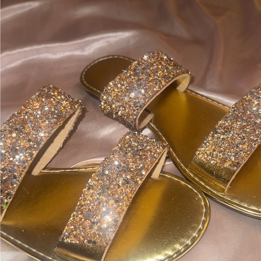 SHEIN Gold Glitter Sandals